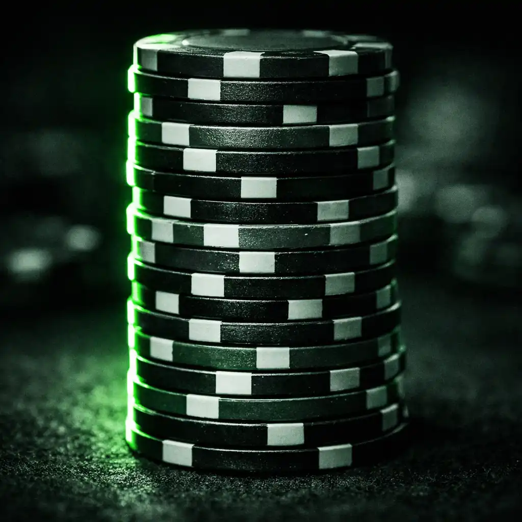 Stos kolorowych żetonów pokerowych